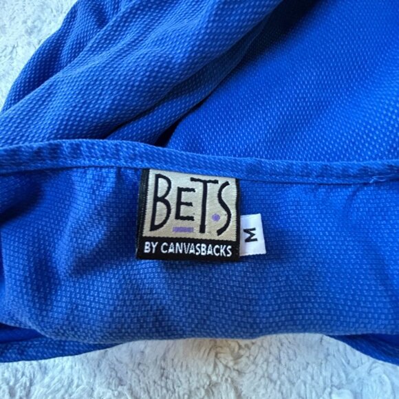 Bets by Canvasbacks Drop Shoulder Tencel Top Womens Medium Blue Relaxed Fit - Picture 3 of 8